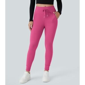 Halara Joggers Women Medium Petite Fuchsia Purple Pink High Waisted Pockets NEW